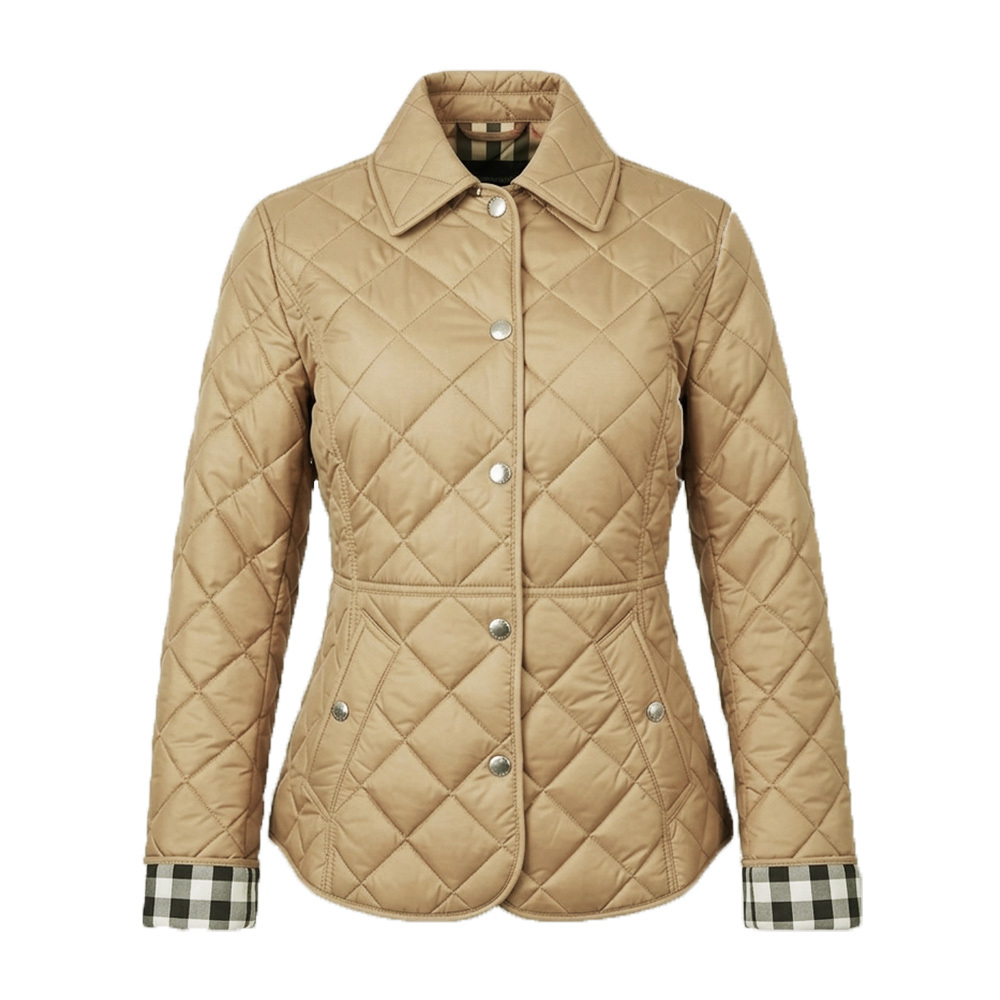 버버리 카트론 CAWTHORNE 여성 퀼팅 점퍼 패딩 카멜 81222801