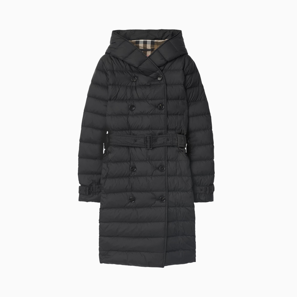 버버리 위틀리 WITLEY 벨티드 다운 후드 롱 패딩 81052081 80911081
