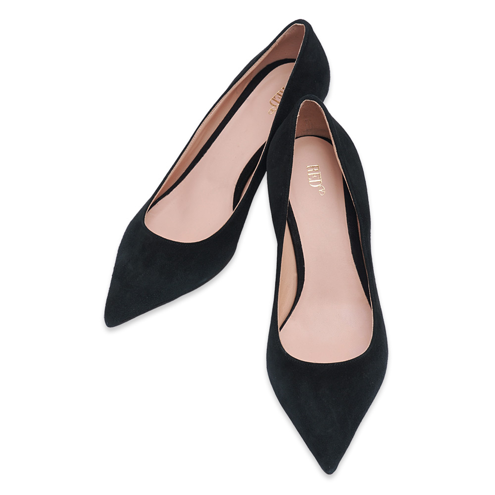 레드발렌티노 스틸레토 하이힐 DECOLTE CAMOSCIO NERO 1