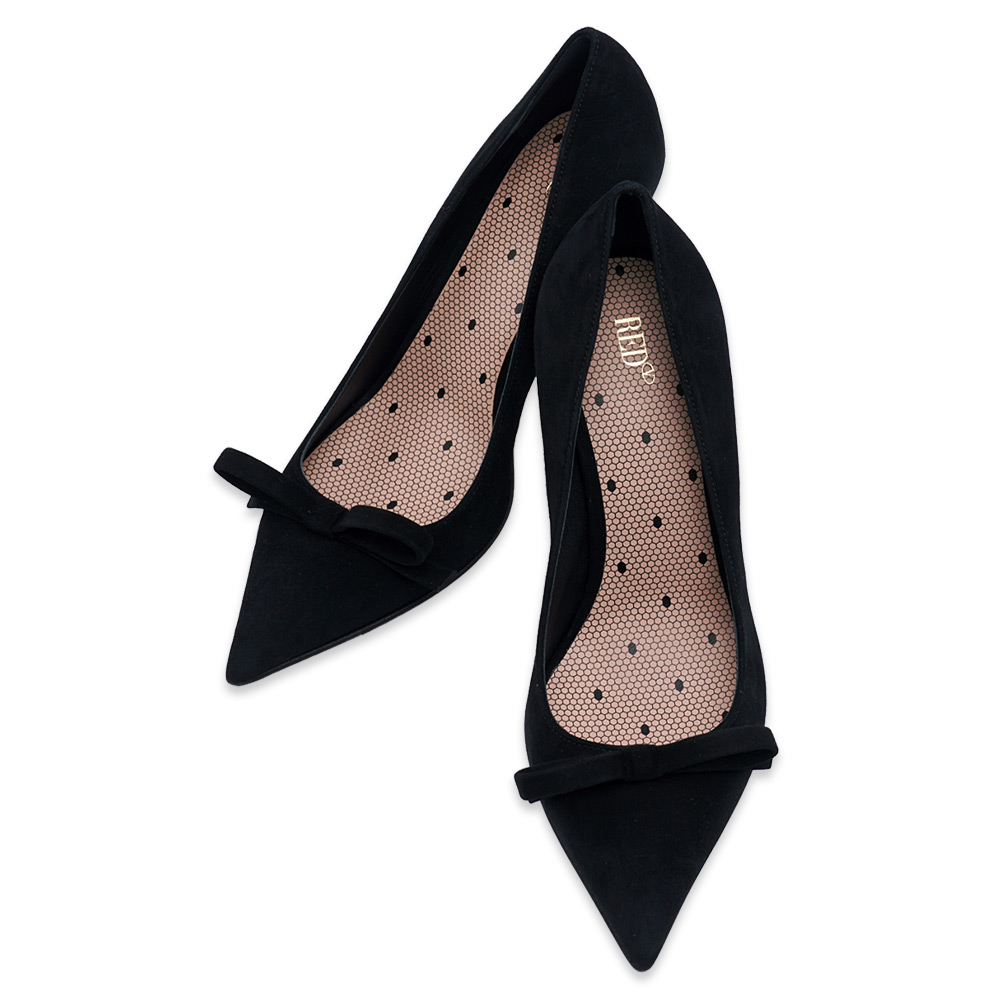 레드발렌티노 스틸레토 하이힐 DECOLTE CAMOSCIO NERO 2