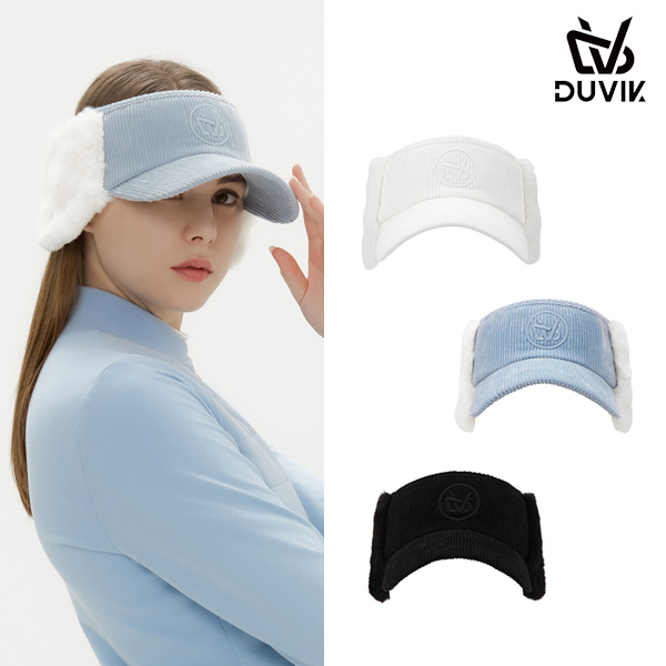 듀빅 여성 코듀로이 귀달이 퍼 썬바이저 DD4WAP781