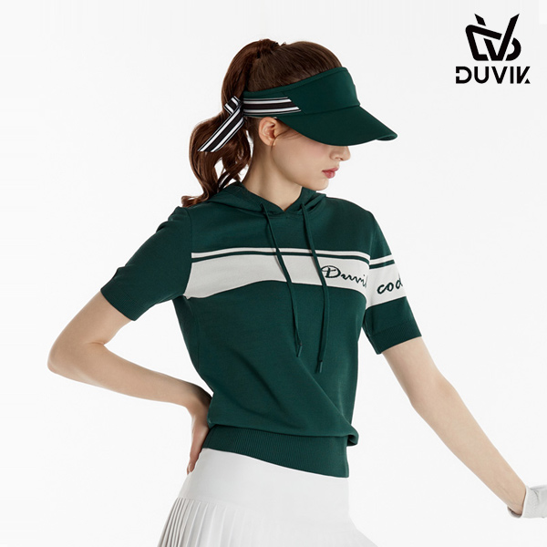 듀빅 여성 면블럭 로고포인트 후드스웨터 DE2WSW221DG