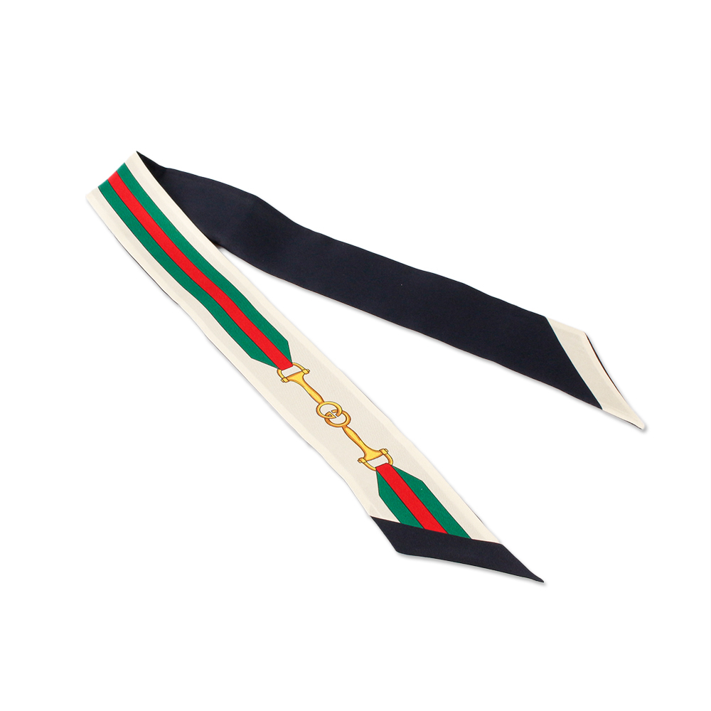 구찌 홀스빗 웹 스트라이프 여성 실크 스카프 그린 627810 3G001 9200 [여주아울렛]