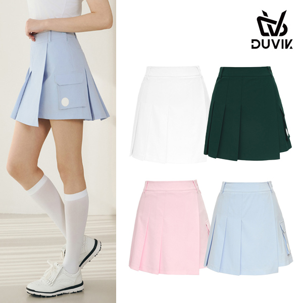 듀빅 여성 랩 언발란스 이중 플리츠 큐롯 DF2WCU432