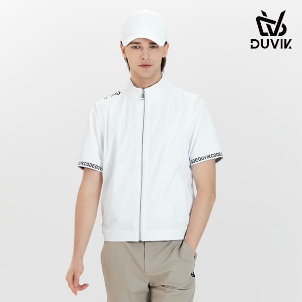 듀빅 남성 풀집업 경량 펀칭 우븐 베스트 DF2MWV501WH