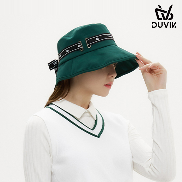 듀빅 여성 레터링 테이프 벙거지 모자 DC2WAP002DG