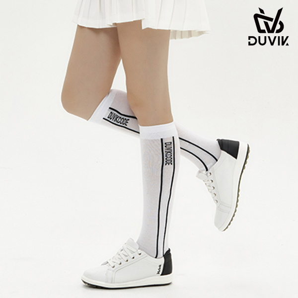 듀빅 여성 로고 레터링 포인트 니삭스 DD3WAO851WH