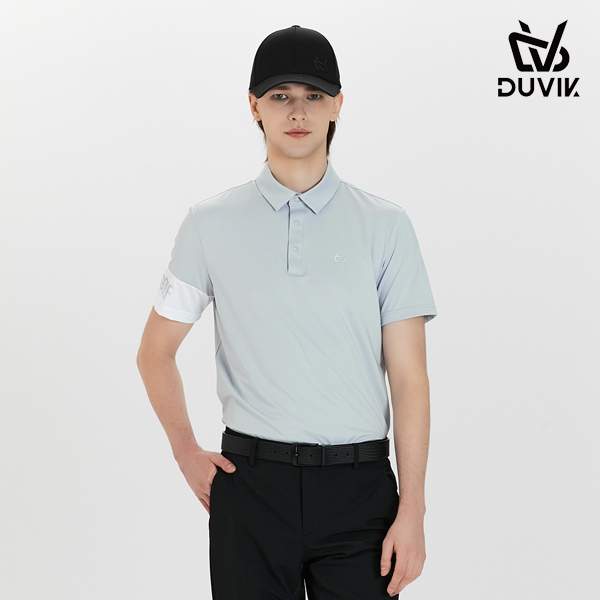 듀빅 남성 배색 포인트 Y카라 반팔티셔츠 DF2MTS123LG