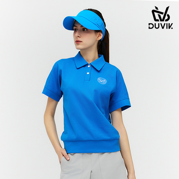 듀빅 여성 브루종 플라워 카라 반팔티셔츠 DF2WTS131AB