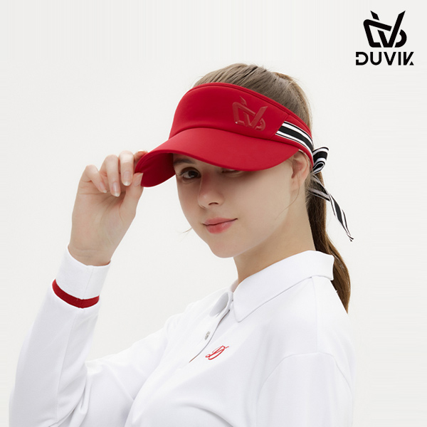 듀빅 여성 리본 테이프 배색 썬바이저 DC2WAP001RD