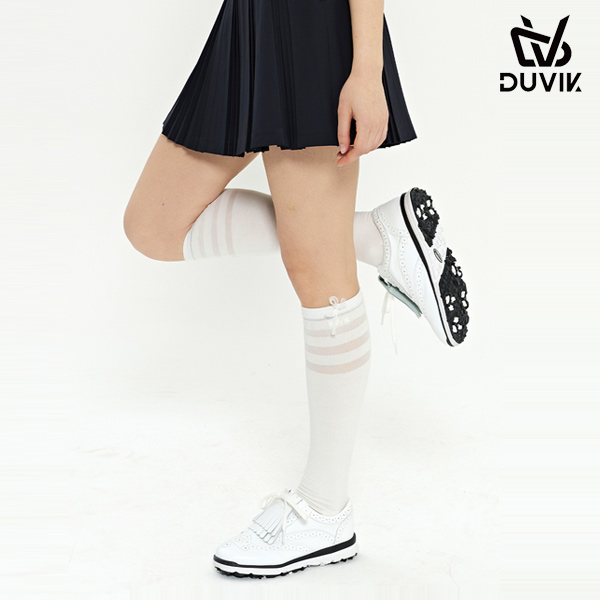 듀빅 여성 시스루 리본 오버 니삭스 DD1WAO771WH