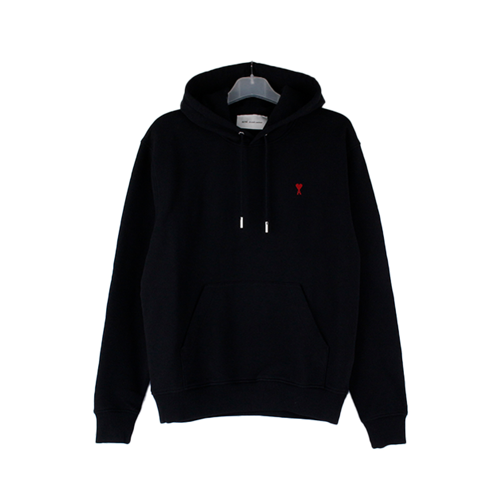 아미 스몰 하트 로고 남성 후드티 블랙 BFUSW235730001 [여주아울렛]