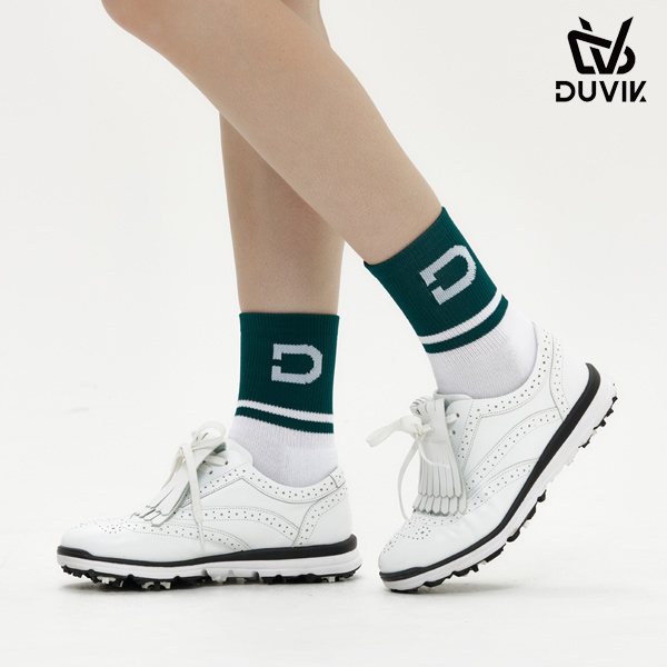 듀빅 여성 배색 포인트 베이직 중목 삭스 DD3WAO852DG
