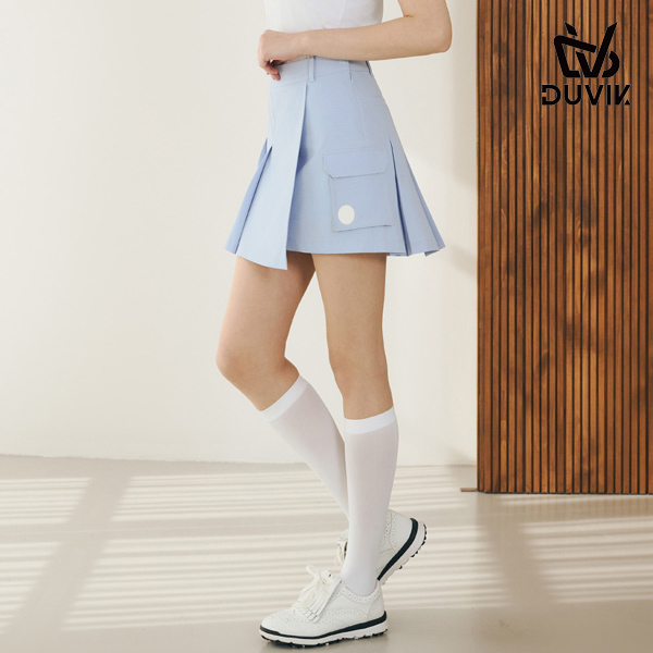 듀빅 여성 랩 언발란스 이중 플리츠 큐롯 DF2WCU432SB