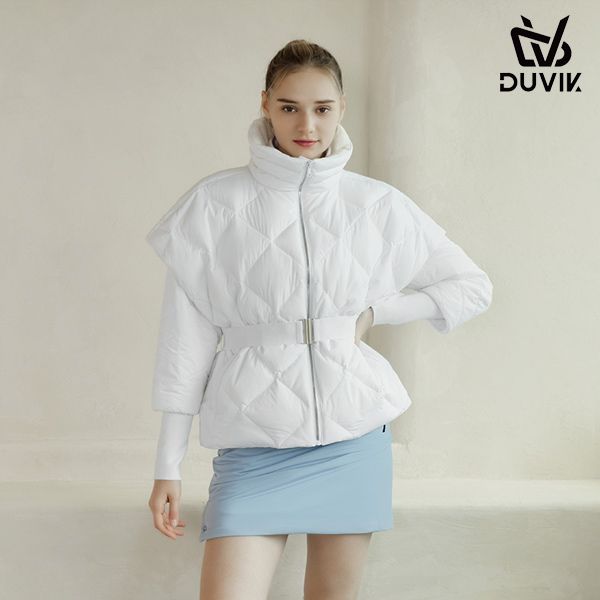 듀빅 여성 퀄팅 케이프 거위털 패딩점퍼 DD4WWB581WH