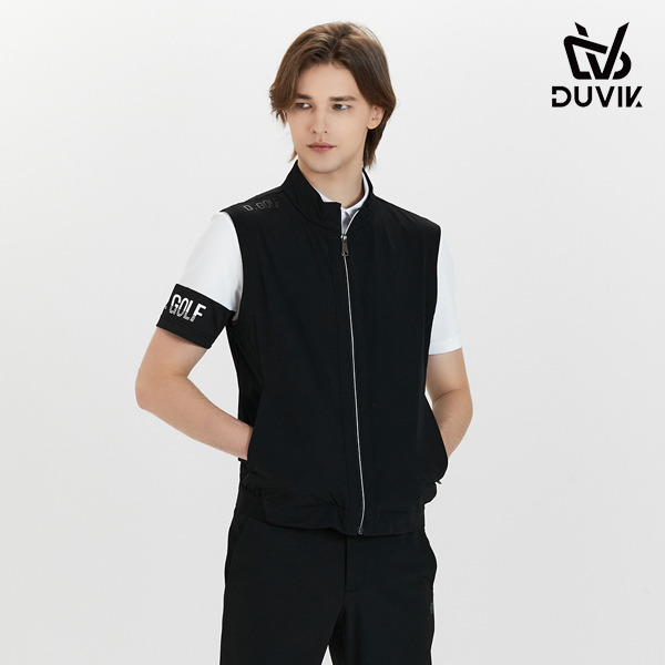듀빅 남성 풀집업 경량 펀칭 우븐 베스트 DF2MWV501BK