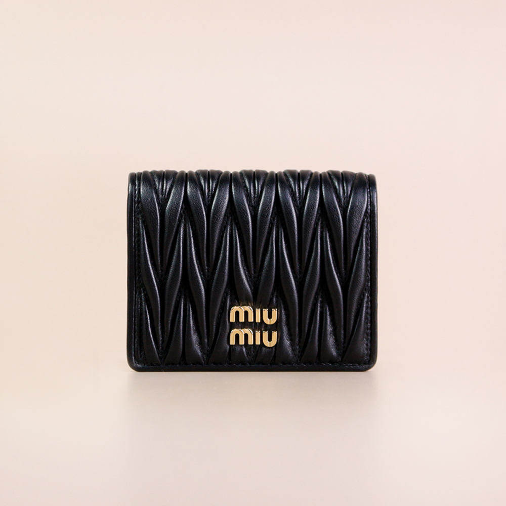 미우미우 마테라세 여성 반지갑 블랙 5MV204 AFPP F0002 [여주아울렛]