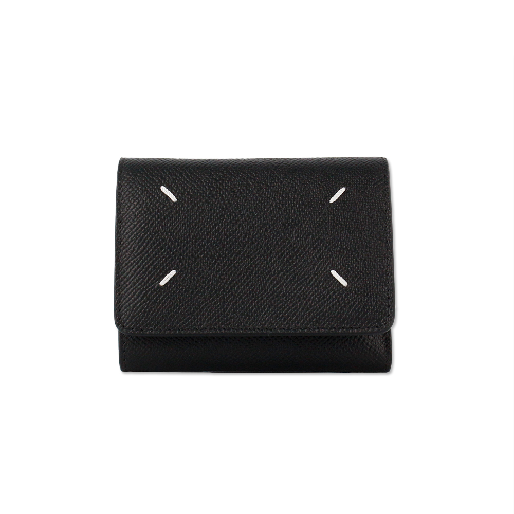 메종마르지엘라 지퍼 컴팩트 트라이폴드 여성 반지갑 블랙 SA3UI0017P4745T8013 [여주아울렛]