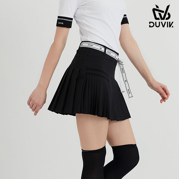 듀빅 여성 플레어 언발란스 주름 큐롯 DC2WCU004BK