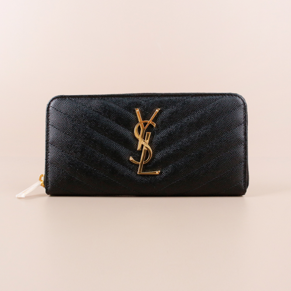 생로랑 모노그램 지퍼장지갑 블랙 금장 358094 BOW01 1000 [여주아울렛]