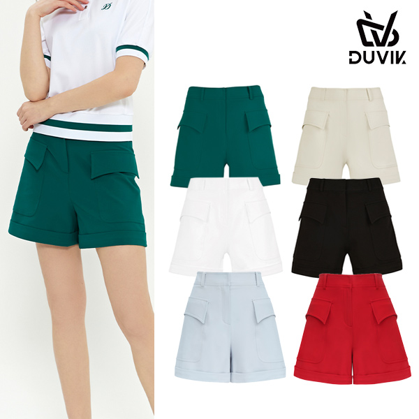 듀빅 여성 스판 와이드 롤업 4부 반바지 DD2WPT303