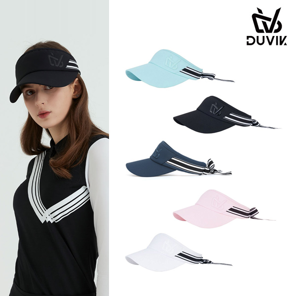듀빅 여성 리본 테이프 배색 썬바이저 DC2WAP001