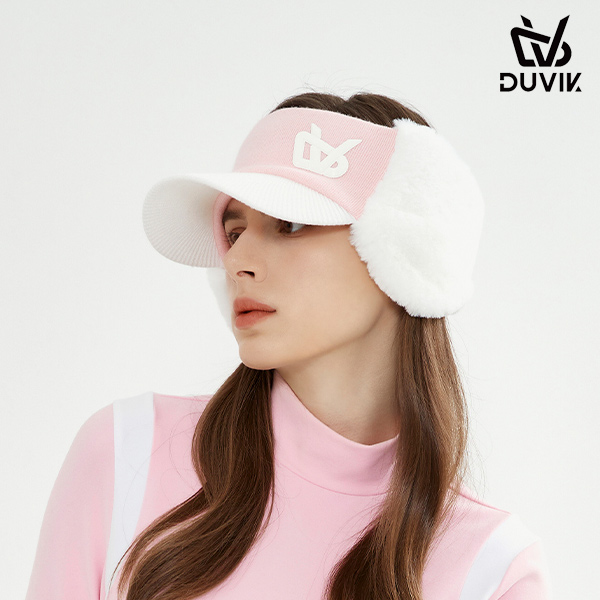 듀빅 여성 방한 니트 귀달이 퍼 썬바이저 DC4WAP001PK
