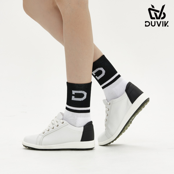 듀빅 여성 배색 포인트 베이직 중목 삭스 DD3WAO852BK