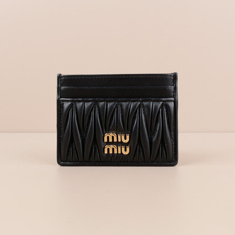 미우미우 마테라세 로고 여성 카드홀더 블랙 5MC076 AFPP F0002 [여주아울렛]