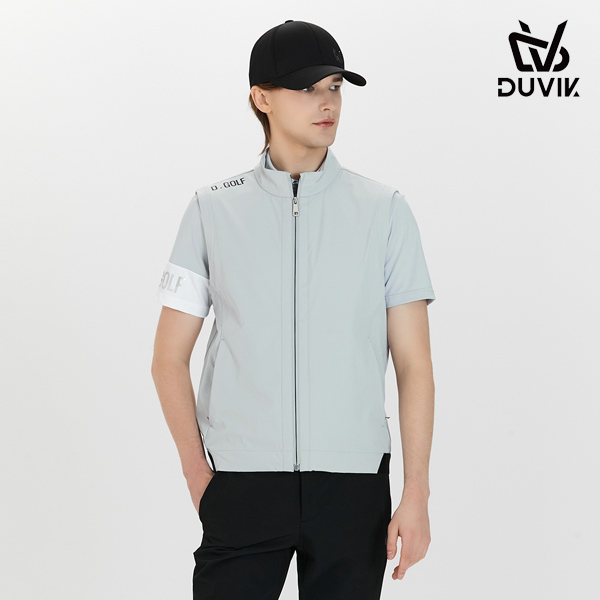 듀빅 남성 풀집업 경량 펀칭 우븐 베스트 DF2MWV501LG